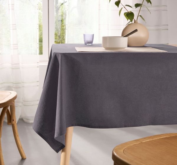 LeGer Home by Lena Gercke Tischdecke Liaa (1-tlg), Blickdicht & glatt, Pflegeleicht, aus Baumwolle und Leinen
