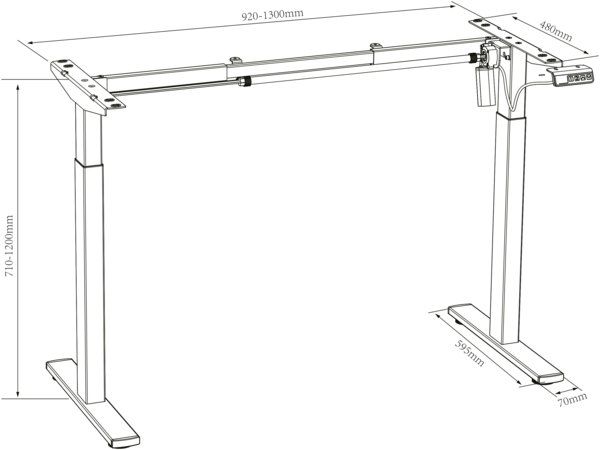 VCM Schreibtisch Lona 919932 Schwarz / Anthrazit H. 71-120 x B. 110 x T. 80 cm Bild 4