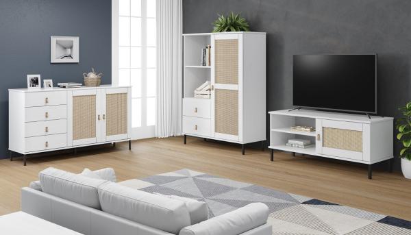 TV Board 158x47cm 'Seattle' Kiefer massiv weiß Bild 8