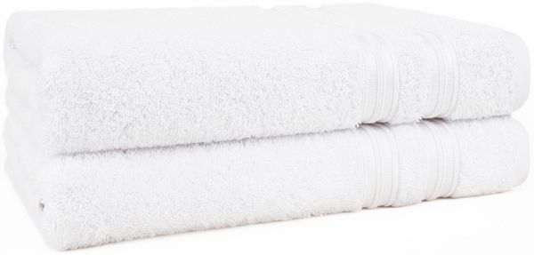 HAMMETEX Duschtuch 2er Set Badetücher 70x140 cm, 100% Baumwolle, Weich & Saugstark, Frottier (Set, 2-St), mit Bordüre, einfarbig, weich