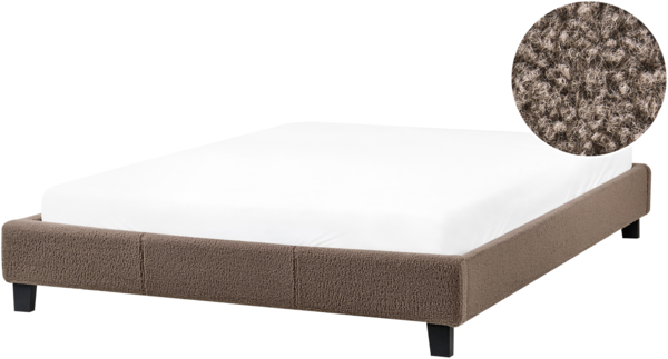 Bett ohne Kopfteil Bouclé ROANNE 140 x 200 cm Taupe
