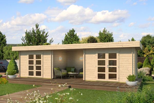 Fjordholz Gartenhaus Modell Johann 44 Lichtgrau