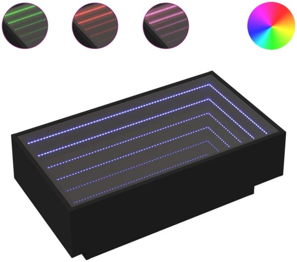 vidaXL LED-Couchtisch Schwarz 90x50x30 cm Holzwerkstoff 847519