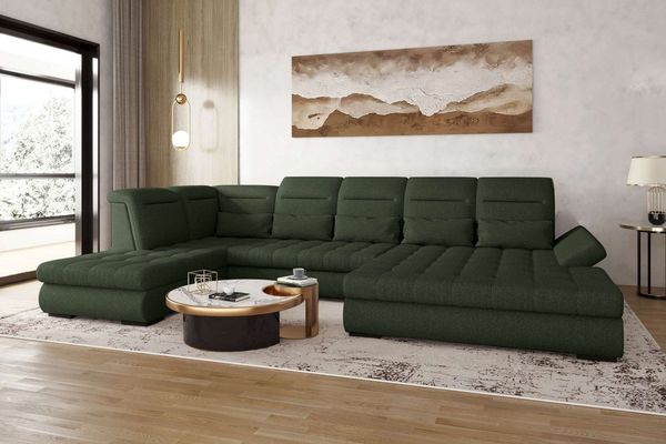99rooms Toscana Wohnlandschaft Velours VOGUE Wintermoos Rechts