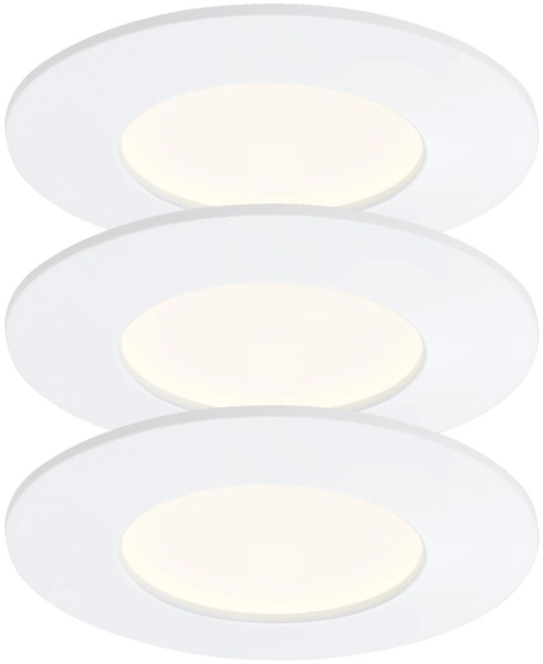 3er Set LED Einbauleuchten, Kunststoff, weiß, D 8,5 cm