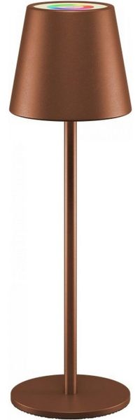 goobay LED Tischleuchte kabellos/stufenlos dimmbar mit Touch Steuerung/LED Akku Tischlampe für Innen und Außen / 150lm und RGB-Lichtfarben - 3000K warmweiß, USB-C, Bronze / 73931