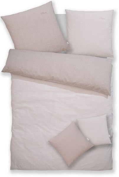 s.Oliver Wendebettwäsche MELINDA mit feiner Melange-Struktur, Baumwolle, Flanell, 2 teilig, Markenbettwäsche mit GRATIS-Zugabe: 2x Kissenhülle, mit Reißverschluss