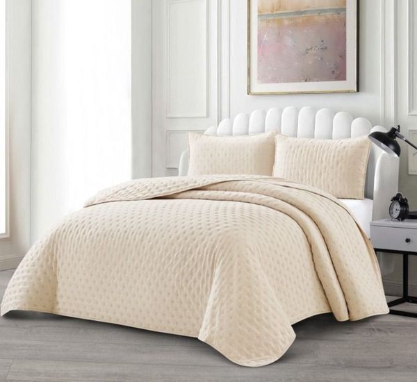 alesvelt Tagesdecke Set Deren Überwurf Decke 3-Teilig 240x250 c, atmungsaktiv 2-Personen