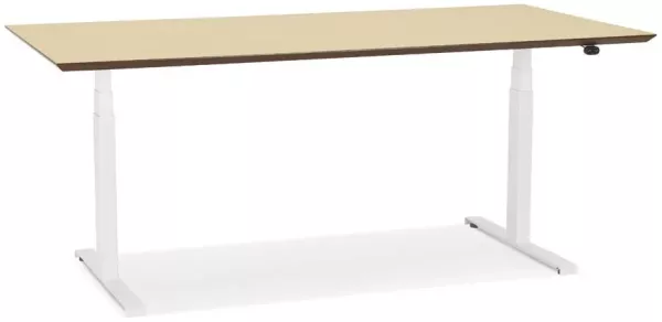 Kokoon Design Schreibtisch Sidebu Holz Natur und Weiß 180 cm