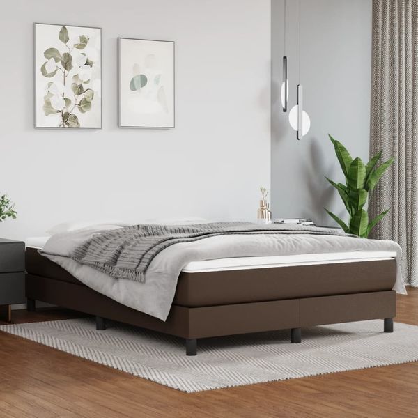 vidaXL Taschenfederkernmatratze Mittel Braun 140x190x20 cm Kunstleder 347785