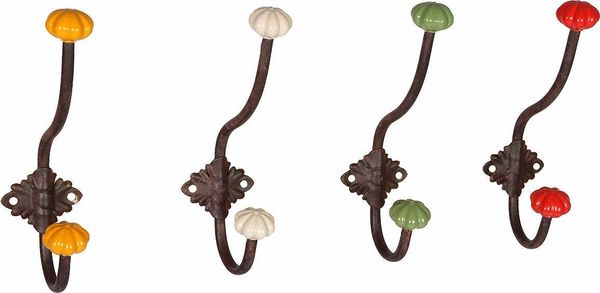 Ambiente Haus Garderobenhaken Kleiderhaken (Set, 4 St), als Garderobe oder Handtuchhalter in der Küche aus Eisen