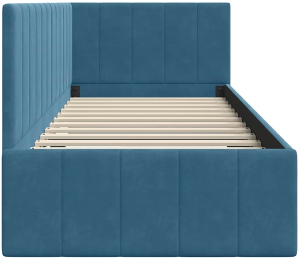 vidaXL Eckbettgestell mit Kopfteil Blau 80 cm x 200 cm Stoff 42016286 Bild 5