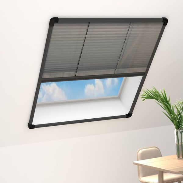 vidaXL Insektenschutz-Plissee für Fenster Aluminium Anthrazit 80x160cm 148668