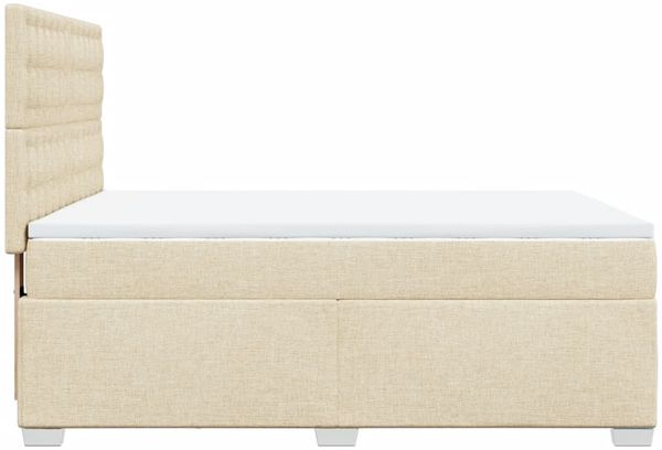 vidaXL Boxspringbett mit Matratze Creme 140x190 cm Stoff 3292802 Bild 11