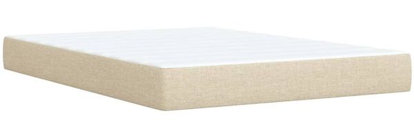 vidaXL Boxspringbett mit Matratze Creme 140x190 cm Stoff 3292802 Bild 9