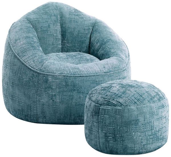 Lexzurn Sitzsack Sitzsack Lazy Sofa Gaming Sitzsack mit Hocker, Sitz Sack mit (Granularer-MemorySchwamm Füllung, Lounge Sessel, Lounge Stuhl, Weich und Formstabil), Couch für Erwachsene und Kinder, für Schlafzimmer, Büro und Wohnzimmer Bild 5