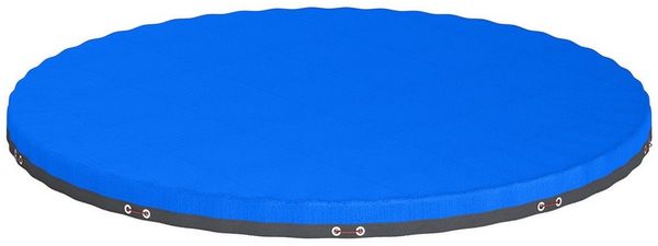 Outsunny Pool-Abdeckplane mit Sicherungsseil Spanner (staub- und wasserdichte Poolplane, 1-St, rund Ø 450 cm Poolabdeckung), für Sommer & Winter, für 420-430 cm Pools Blau