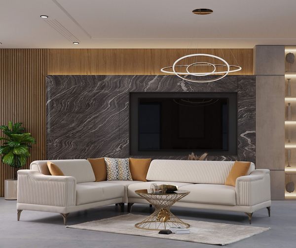 Villa Möbel Ecksofa Santiago, 1 Teile, mit Relax-/Bettfunktion durch umklappbare Rückenlehne