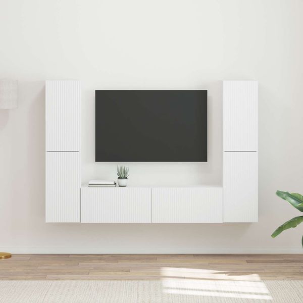 vidaXL TV-Schrankset 6 pcs Weiß Holzwerkstoff 3409105
