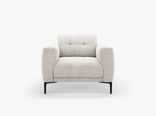 Micadoni Sessel Bemy 1-Sitzer Strukturierter Stoff Beige