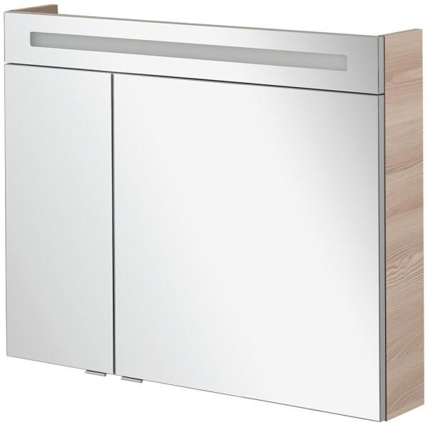 Fackelmann B.CLEVER LED Spiegelschrank 90 cm, Braun hell