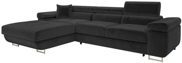 Ecksofa Torezio Mini mit Bettkasten, Schlaffunktion und Einstellbare Kopfstützen (Farbe: Manila 18, Seite: Links)