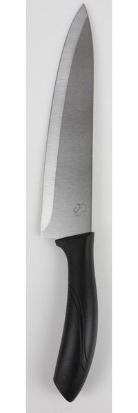 Kochmesser BASE 20 cm mit scharfer Edelstahlklinge und schwarzem PP-Griff – vielseitiges Küchenmesser für Gemüse, Fleisch und Alltag – 12er-Set
