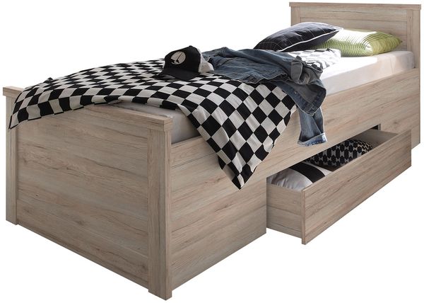 Komfortbett Lena / Luca, Holzwerkstoff, Holzfarben, 106 x 91 x 205 cm