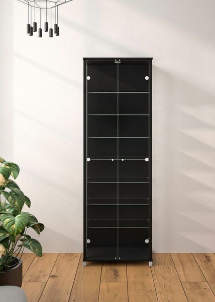 fif möbel Vitrine Optima Standvitrine, Glastüren, 7 Böden, LED, vielseitig, perfekt für Sammler