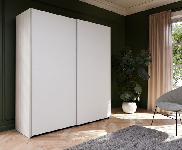 Schiebetürenschrank >Schach&matt< in Weiss - 170,3x190,5x61,2cm (BxHxT)