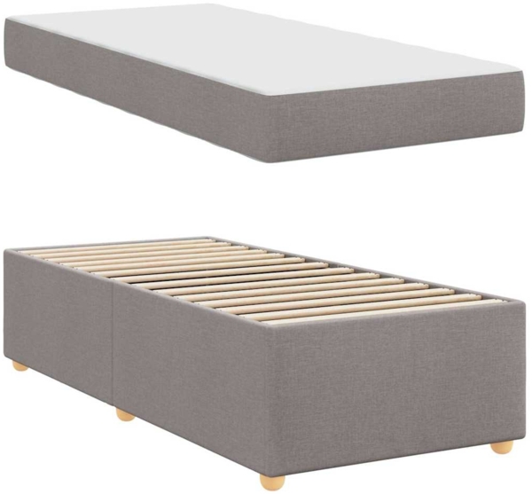 vidaXL Bettrahmen mit Matratze Taupe 90 x 190 cm Stoff 3399325 Bild 4