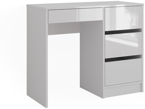 Schreibtisch Sherry Weiß Hochglanz 90 x 40 cm mit Schubladen Vicco