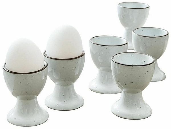 Mirabeau Geschirr-Set Eierbecher 6er Set Biarré weiß, Steinzeug