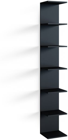 Vicco 'Paolo' Wandregal mit 7 Ebenen, Spannplatte schwarz, 30 x 190 x 28 cm