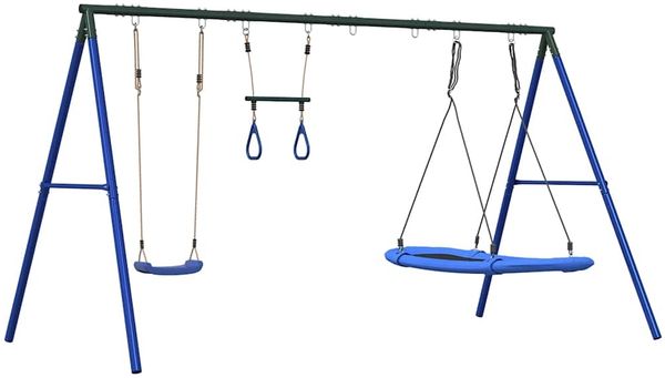 vidaXL Schaukel-Set mit Schaukelsitz Trapez und Nestschaukel 3283616