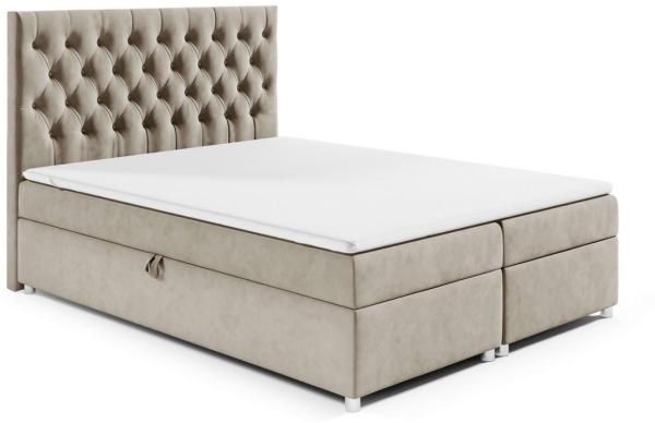 Best for Home Boxspringbett mit Bettkasten Doppelbett Trinity K14 Bonellfederkern inkl 7cm Topper (140x200 160x200 180x200 200x200 cm, Bonell-Matratze, gepolstertes Kopfteil, Polsterbett versch. Größen), mit oder ohne Topper, Flexible Liefermöglichkeit...