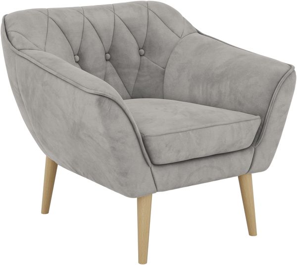 Polstersessel PIRS 1 skandinavischer Design 1-Sitzer, Sessel mit Wellenfederung, Buche Füße, Einzelsessel, Hoher Sitzkomfort - Hellgrau Velvet Bild 8