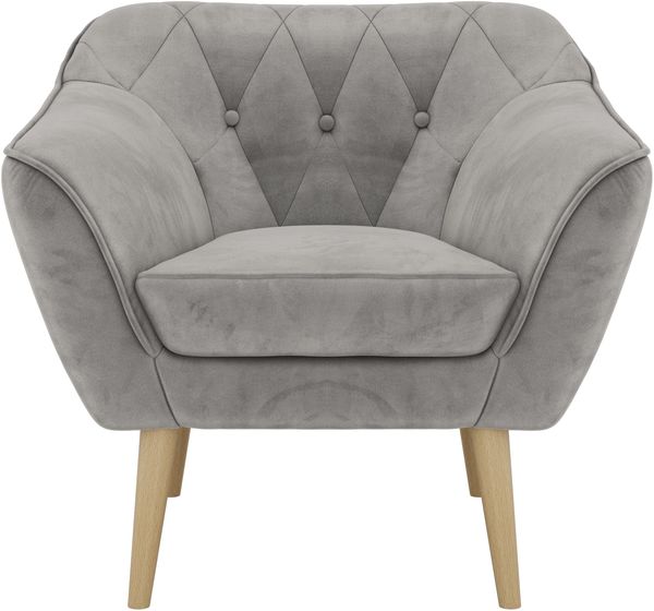 Polstersessel PIRS 1 skandinavischer Design 1-Sitzer, Sessel mit Wellenfederung, Buche Füße, Einzelsessel, Hoher Sitzkomfort - Hellgrau Velvet Bild 7