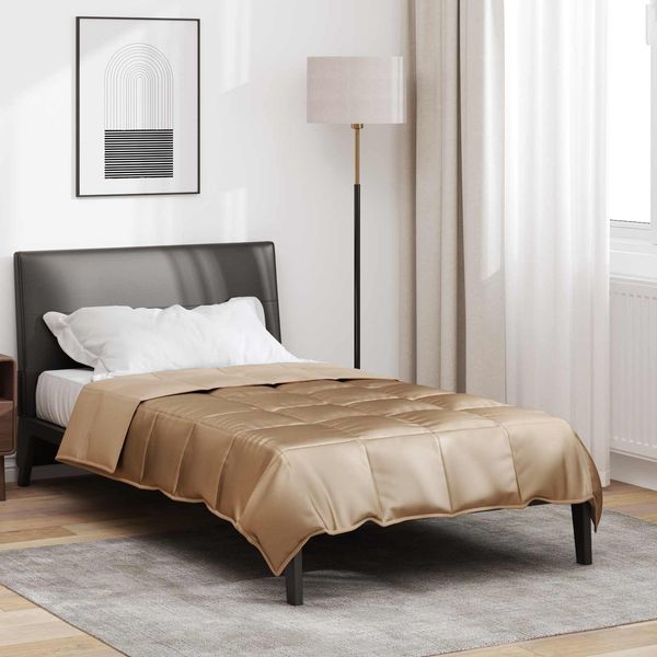 vidaXL Ganzjahresbettdecke Gold 155 x 220 cm Satin und Mikrofaser 42025802