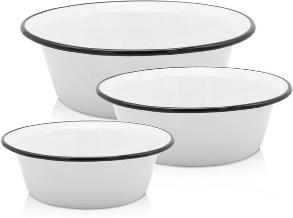 Krüger Schüssel, Emaille, (Set, 3-tlg), 20, 24 und 28 cm