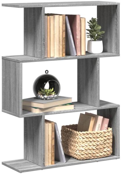 vidaXL Raumteiler-Bücherregal 3 Fächer Grau Sonoma 70x24x97 cm 858116