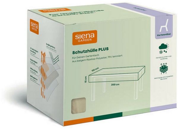 Siena Garden Gartentisch Siena Garden Tischhülle 200x110xH15 Schutzhülle Abdeckhaube
