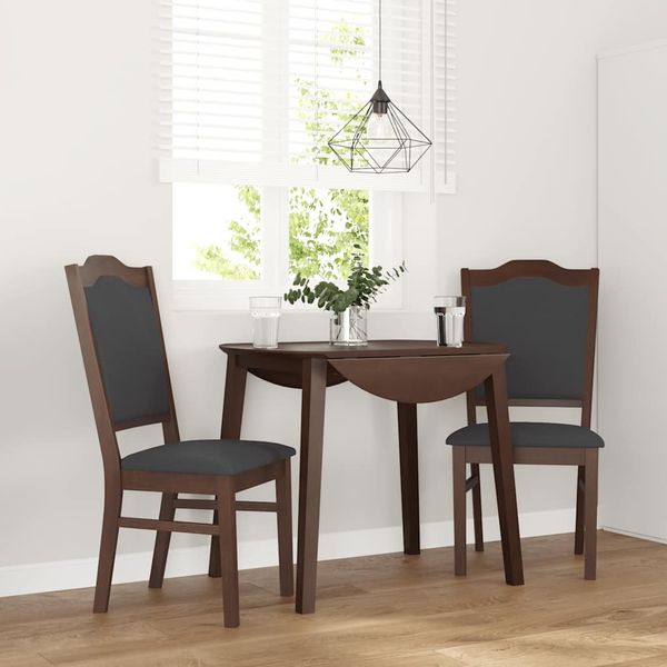 vidaXL Esszimmerstühle mit Kissen 2 Stk. Braun Massivholz Gummibaum 4102467