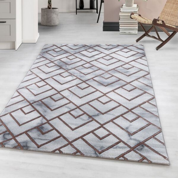 Teppium Teppich Marmor Design, Rechteckig, Höhe: 12 mm, Kurzflor Teppich Wohnzimmer Marmor Design Skandinavische Stil