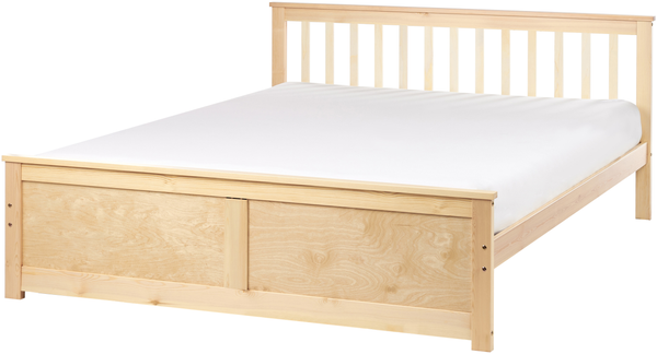 Bett mit Lattenrost OLENDON 160x200 cm Holz Heller Holzfarbton