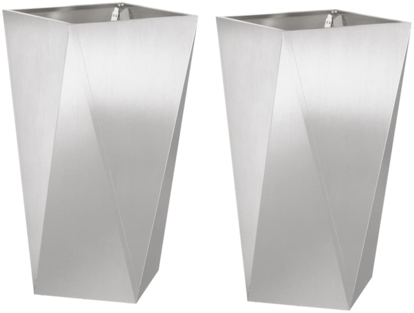 vidaXL Pflanzkübel 2 pcs Silber 40 x 40 x 75 cm Edelstahl 883789