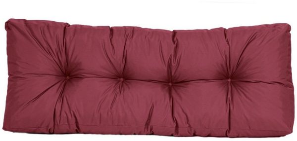 TexDeko® Garden Rückenkissen 120 x 40 x 20/10cm wasserabweisend gesteppt Premium Kissen für Europaletten In- & Outdoor Palettenpolster (Bordeaux)