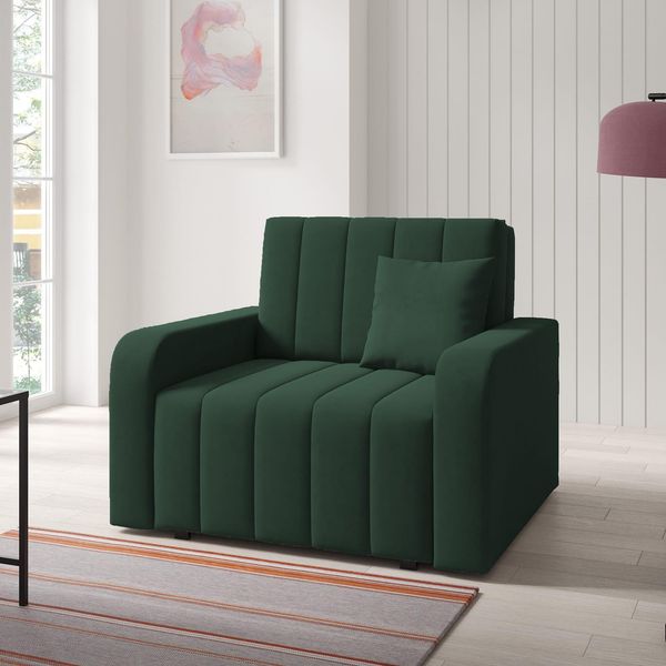 Sofasessel BOSTON I mit Ziernähten, 1-Sitzer Schlafsofa, Jugendsofa mit Schlaffunktion, ausziehbare Couch mit Bettkasten - Kronos 14, 85 x 97 x 105 cm