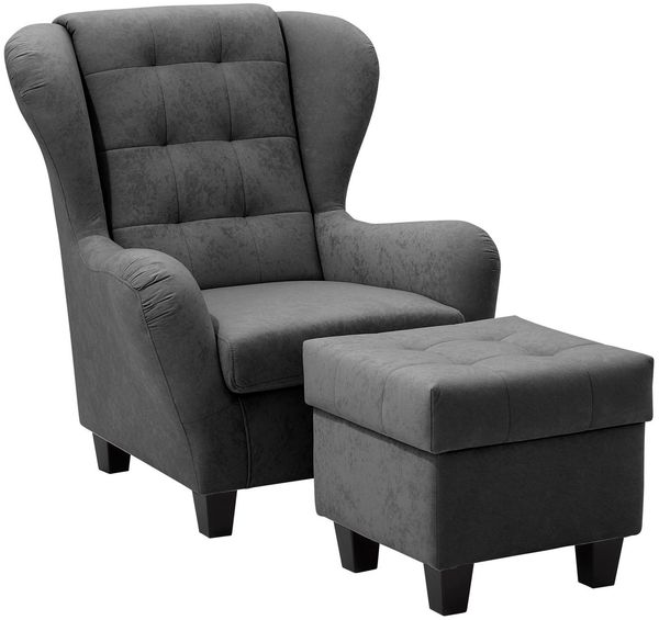 Home affaire Ohrensessel Alexander, B: 92 cm, Sitzhöhe: 44 cm, Set: mit Hocker