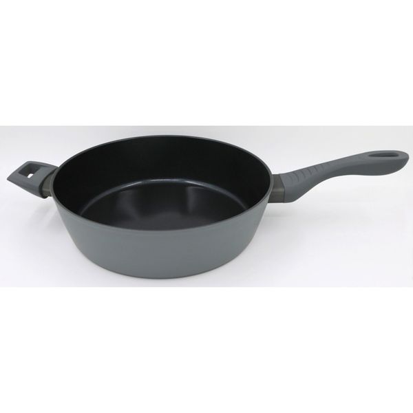 4x Pfanne ROM Ø 28 cm tief grau – Aluminium-Antihaftpfanne mit Soft-Touch-Griff, für alle Herdarten inkl. Induktion, langlebig, fettarm und leicht zu reinigen